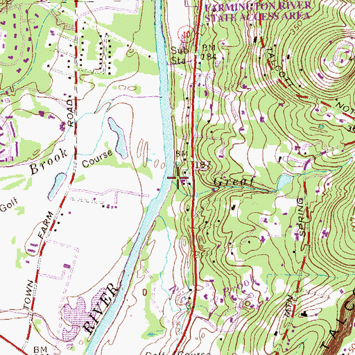 Topographic Map of Great Brook, CT