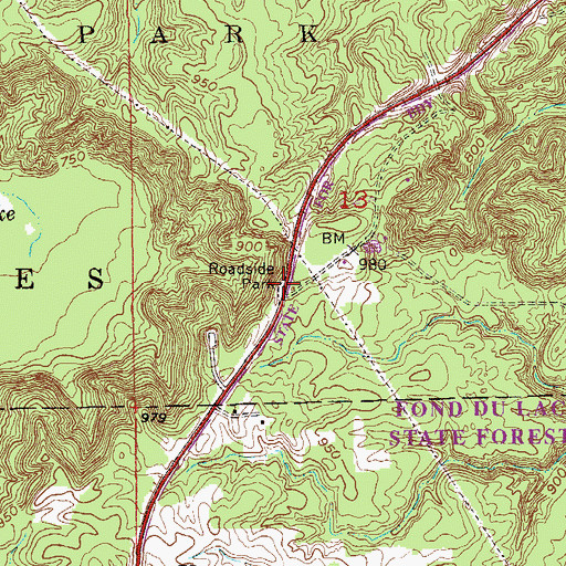 Topographic Map of Evergreen Memorial Drive Historical Marker, MN
