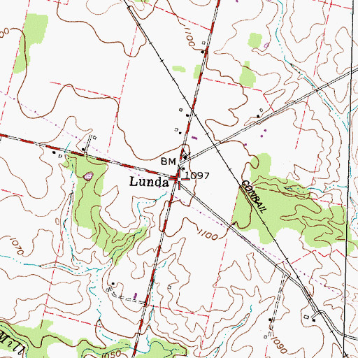 Topographic Map of Lunda Post Office (historical), OH