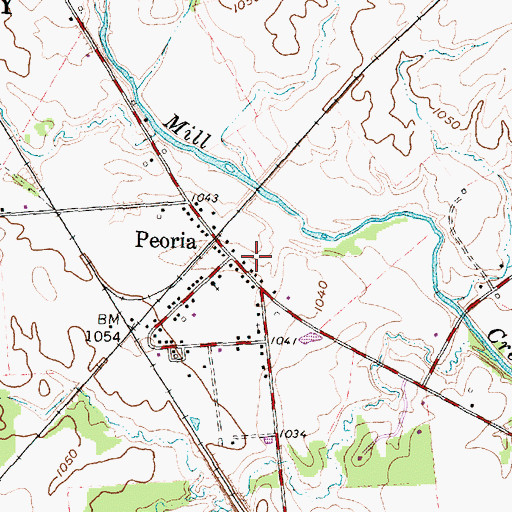 Topographic Map of Peoria Post Office (historical), OH