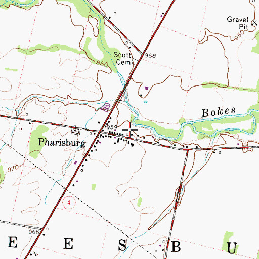 Topographic Map of Pharisburg Post Office (historical), OH