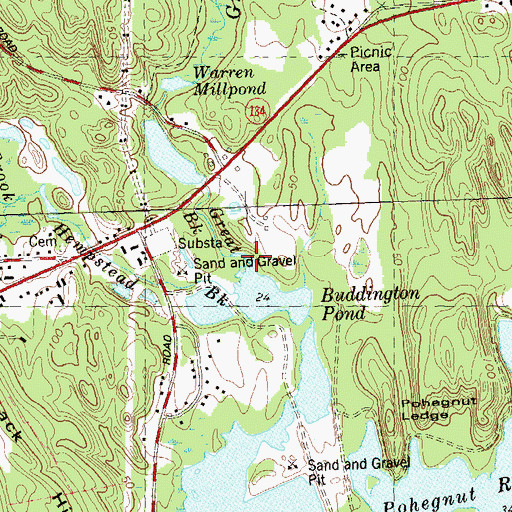 Topographic Map of Great Brook, CT