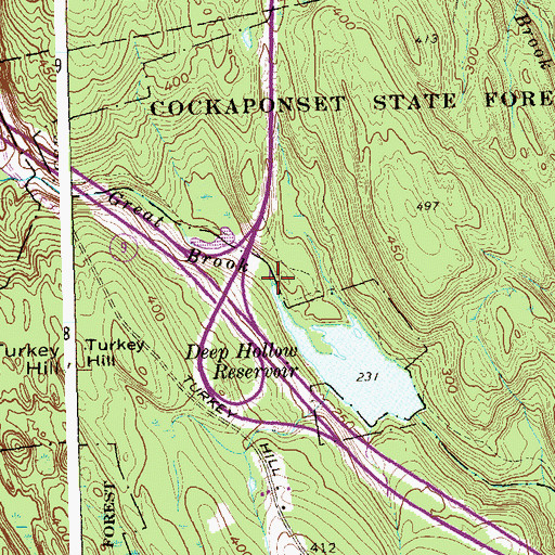 Topographic Map of Great Brook, CT