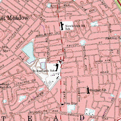 Topographic Map of Saint Raphael's Roman Catholic Church, NY