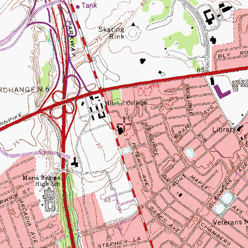 Topographic Map of Temple Emanuel of East Meadow, NY