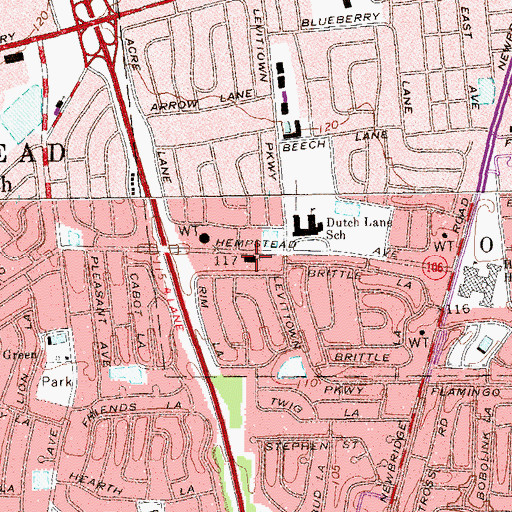 Topographic Map of Parkway Community Church, NY