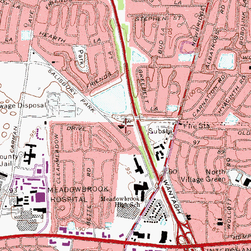 Topographic Map of Levittown Baptist Church, NY