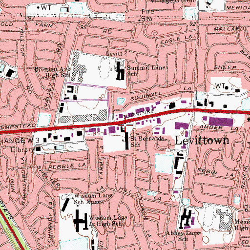 Topographic Map of Saint Bernard's Roman Catholic Church, NY