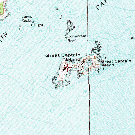 Topographic Map of Great Captain Island, CT