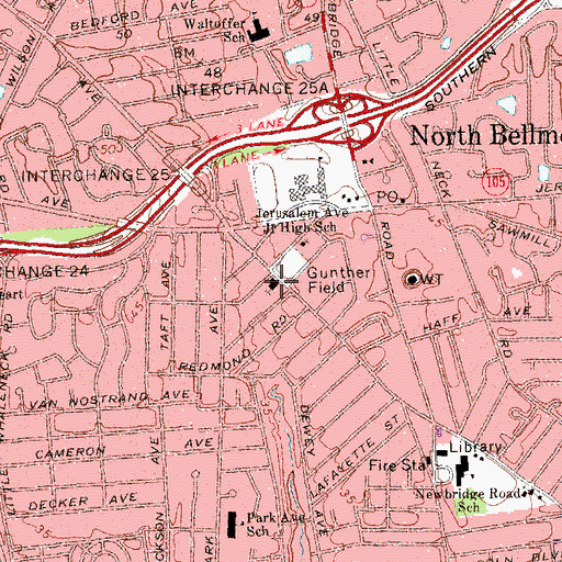 Topographic Map of Grace Lutheran Church, NY