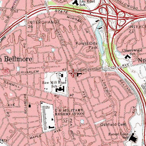 Topographic Map of Saint Matthias Episcopal Church, NY