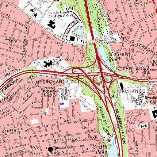 Topographic Map of Young Israel of North Bellmore Temple, NY