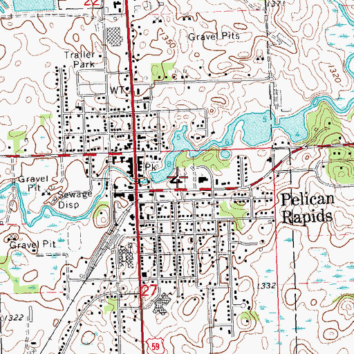 Topographic Map of Pelican Valley Clinic, MN