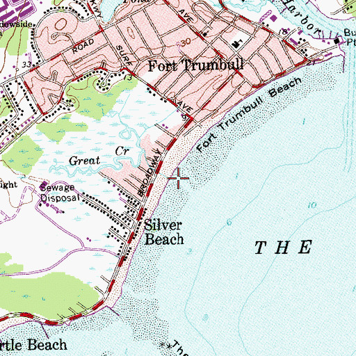 Topographic Map of Great Creek, CT