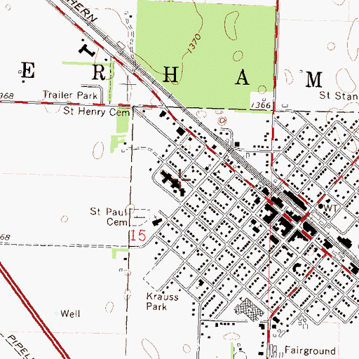 Topographic Map of Perham Meritcare Clinic, MN
