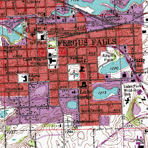 Topographic Map of Channing Recreational Area, MN