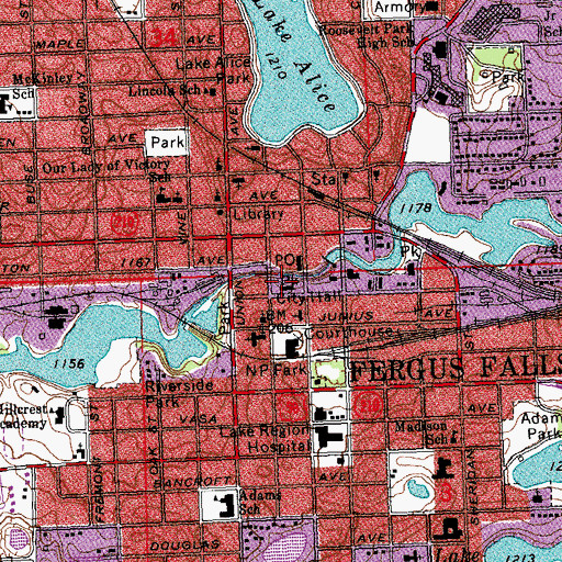Topographic Map of City Hall Park, MN