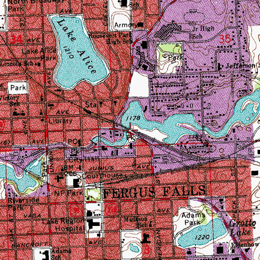 Topographic Map of Veterans Memorial Park, MN