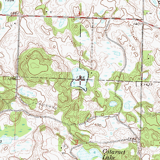 Topographic Map of Fritz Lake, MN