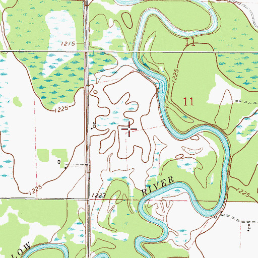 Topographic Map of Roberts-Wickstrrom Wildlife Management Area, MN