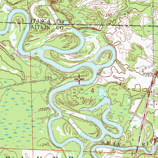 Topographic Map of Jacobson Campground, MN