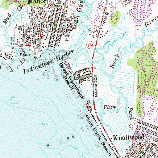 Topographic Map of Great Hammock Beach, CT
