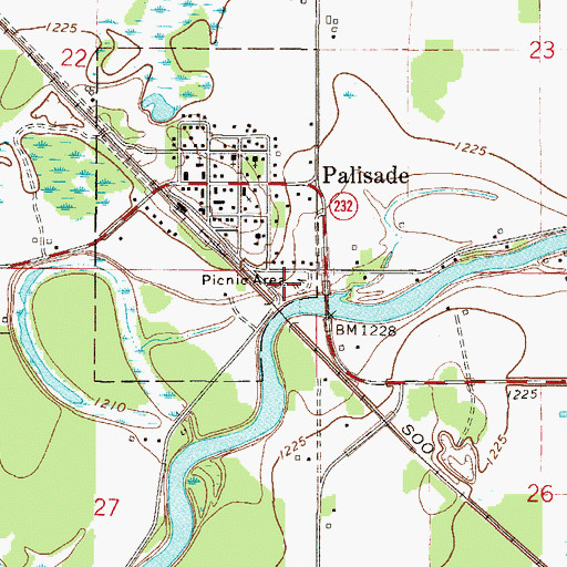 Topographic Map of Berglund Park Campground, MN