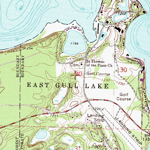 Topographic Map of Madden's Pine Beach East Golf Course, MN