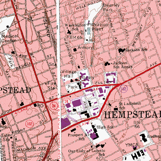 Topographic Map of Christ First Presbyterian Church, NY