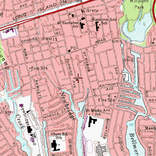 Topographic Map of Bellmore Jewish Center, NY