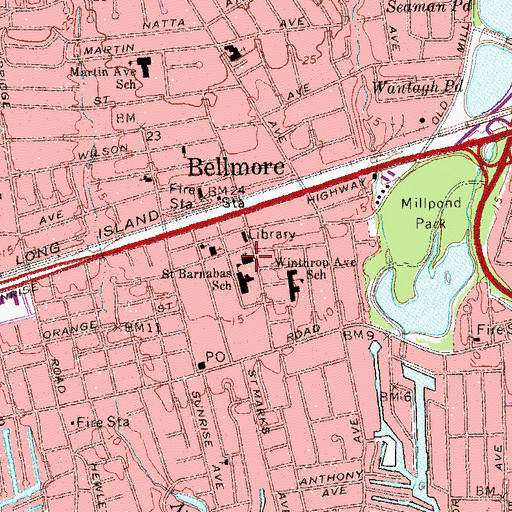 Topographic Map of Saint Barnabas Church, NY