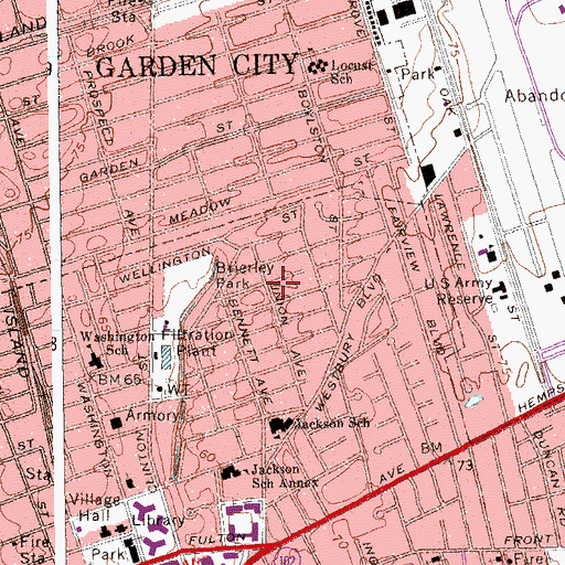 Topographic Map of Antioch Baptist Church, NY
