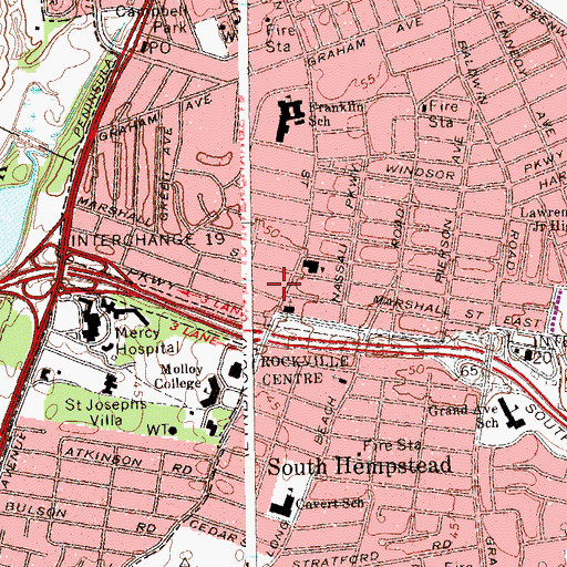 Topographic Map of Church of the Four Leaf Clover, NY