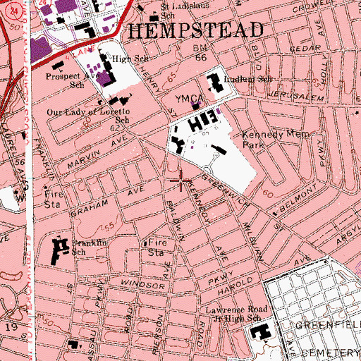 Topographic Map of Kings Chapel of Hempstead, NY
