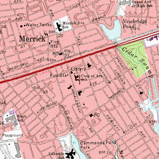 Topographic Map of Cure of Ars Church, NY