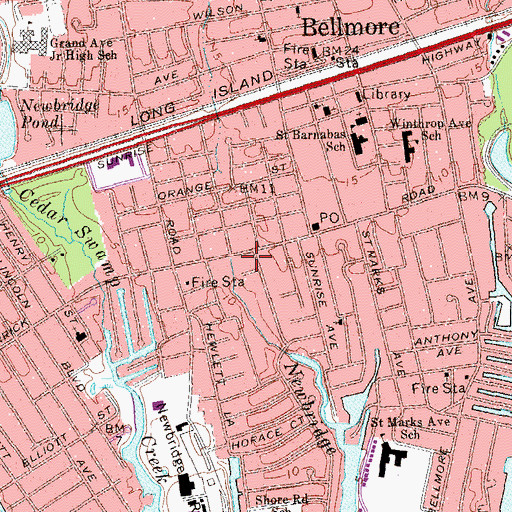 Topographic Map of East Bay Reform Temple, NY