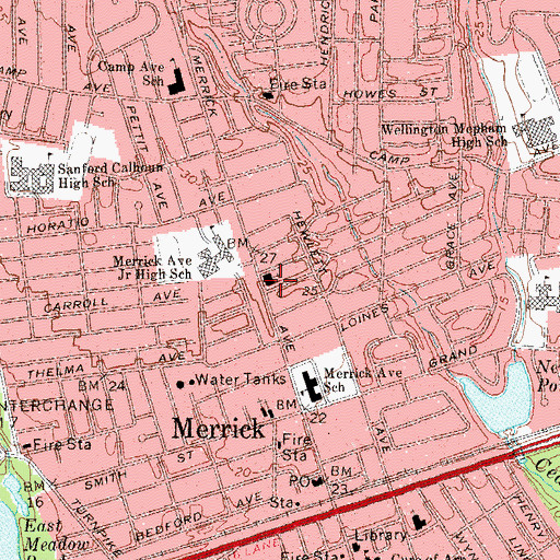 Topographic Map of Saint John's Lutheran Church, NY