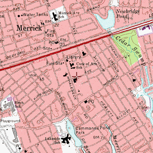 Topographic Map of Temple Beth Am, NY