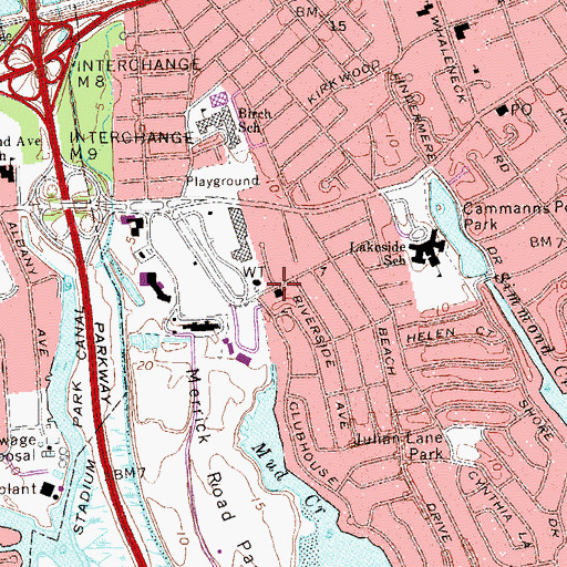 Topographic Map of Temple Israel of South Merrick, NY