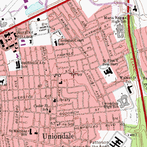 Topographic Map of Fountain of Life Church, NY