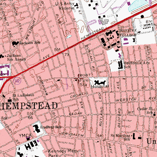 Topographic Map of Saint Vladimir's Catholic Church, NY