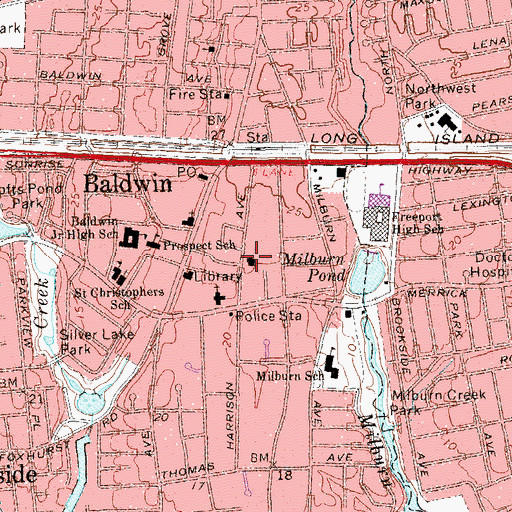 Topographic Map of All Saints Episcopal Church, NY