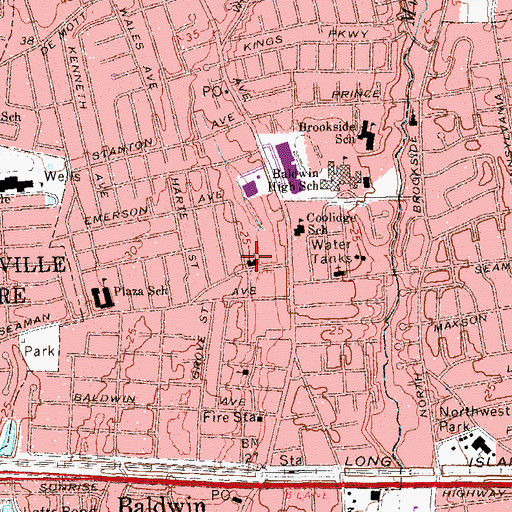Topographic Map of First Presbyterian Church, NY