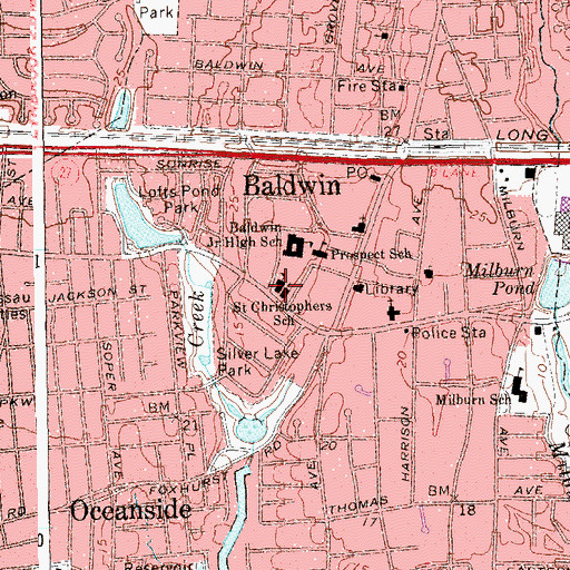 Topographic Map of Saint Christopher's Church, NY