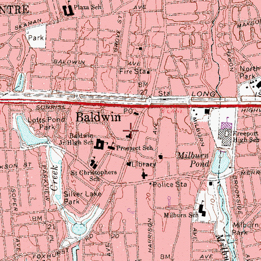 Topographic Map of Saint Peter's Evangelical Church, NY
