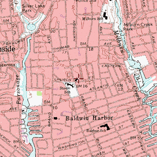 Topographic Map of Calvary Protestant Church, NY