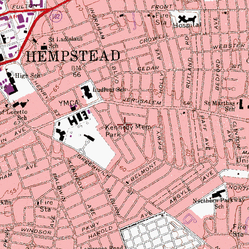 Topographic Map of All Saints Temple Church of God, NY