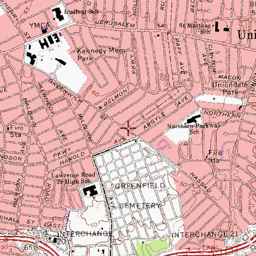 Topographic Map of Hempstead Seventh Day Adventist Church, NY