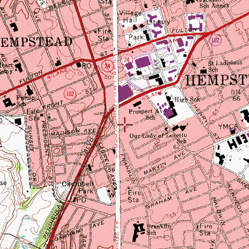 Topographic Map of Iglesia Apostoles Y Profetas, NY