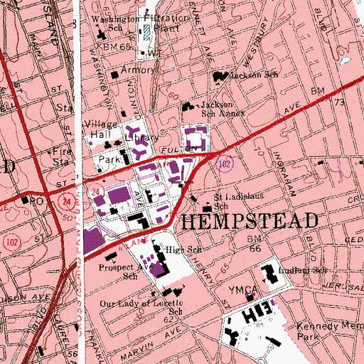 Topographic Map of Jackson Memorial African Methodist Episcopal Church, NY